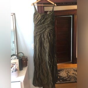 Carmen Marc Valvo Olive/bronze scrunch taffeta Green Evening gown